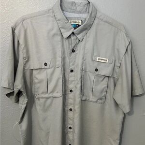Magellan Outdoors Men's Short Sleeve Button-Up Shirt in Light Gray
